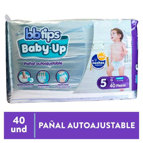 Pañal BBTips Babyup Autoajustable Tg5 40 unidades
