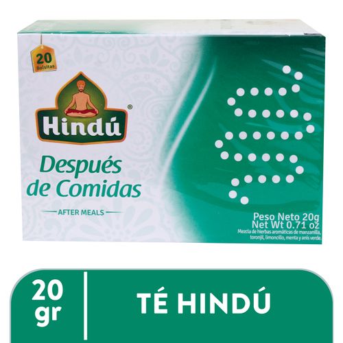 Te Hindu Despues De Comidas 20 sobres - 360gr