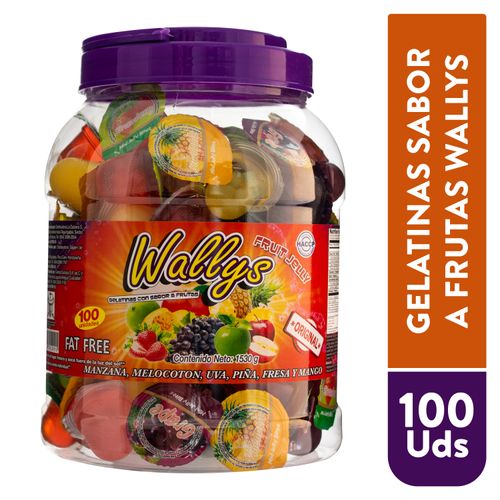 Gelatina Wally Frutas Bote 100 Ud 1530gr