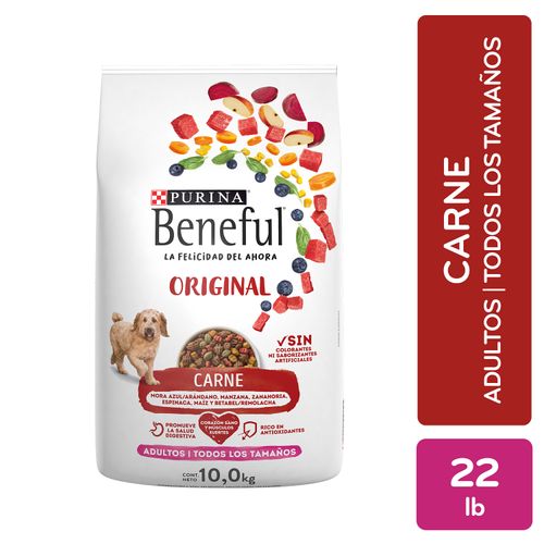 Alimento Perro Adulto Purina Beneful Original Carne, Todos Los Tamaños 10kg