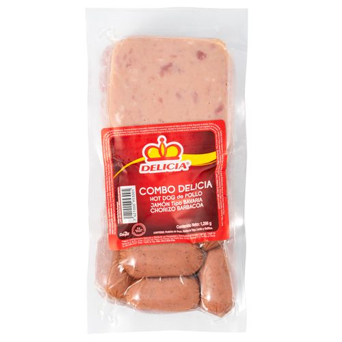 Combo  Delicia Hot Dog Jamón Bavaria Chorizo Barbacoa - 1296 g
