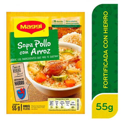 Sopa de Pollo con Arroz MAGGI Sobre 55g