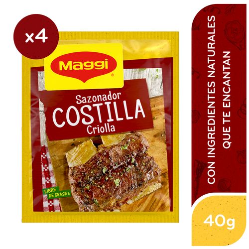 Sazonador Costilla Criolla MAGGI Sobre 10g 4 Unidades