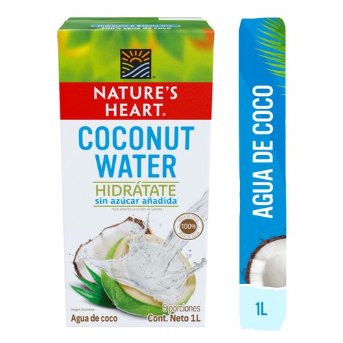 Bebida agua de coco Natures Heart tetrapak -1L