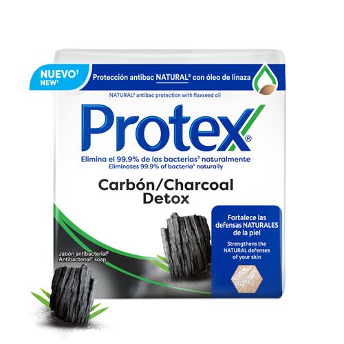 Jabón en Barra Antibacterial Protex Carbón Detox, 3 pack -110g