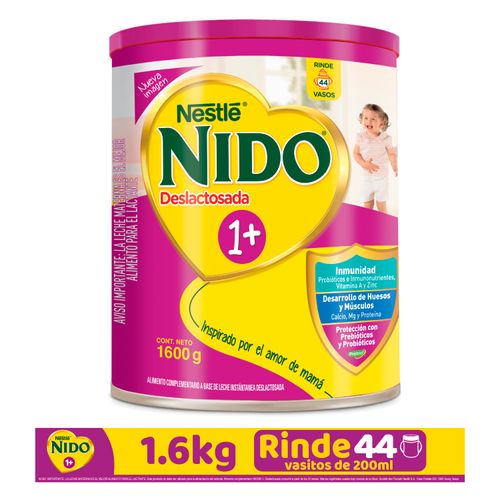 Leche Instantánea Nestlé® NIDO® 1+ Deslactosada Alimento Complementario  Lata- 1.6kg