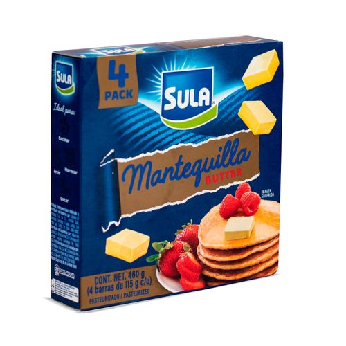 Mantequilla Amarilla Sula Con Sal 4 Unidades - 460 g