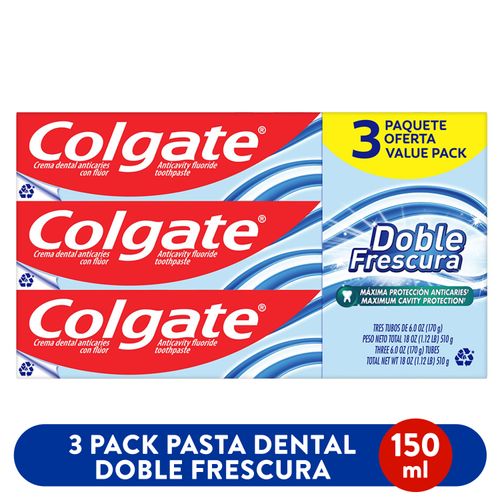 Pasta Dental Colgate Doble Frescura 150 ml 3 Pack