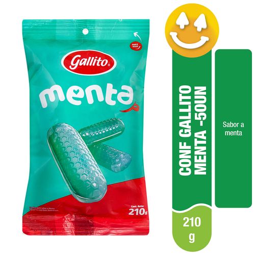 Dulces Menta Gallito - 50 Unidades 210gr