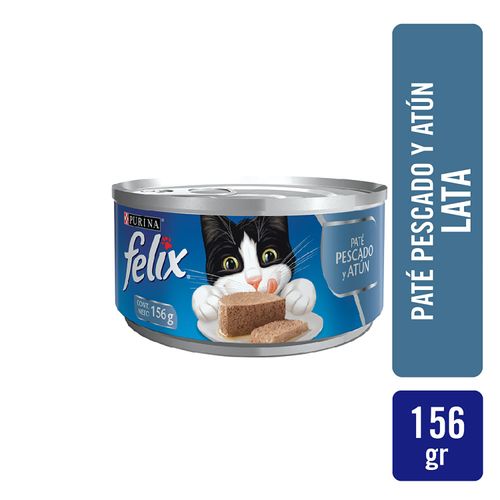 Alimento Para Gato Felix Sabor Pate Pescado En Salsa Lata-156gr