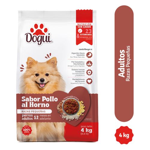 Alimento Dogui Perro Adulto Razas Pequeñas Sabor Pollo Al Horno, 18 Meses En Adelante - 4kg