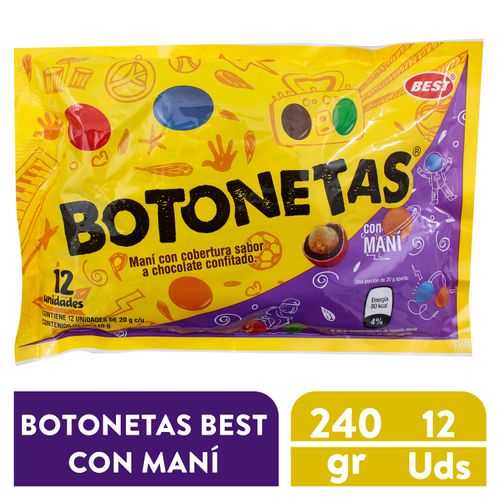 Botoneta con Mani Best Cobert Choco 240gr - 12 unidades