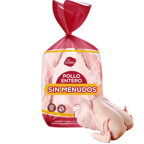 Pollo Congelado Don Cristóbal, Sin Menudos Bolsa - 1Ud