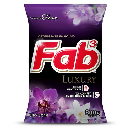 Detergente Polvo Fab Luxury Black 800Gr