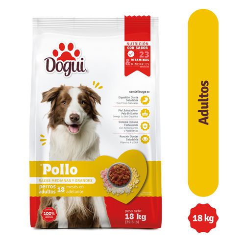 Alimento Dogui Perro Adulto Sabor Pollo, 18 Meses En Adelante - 18Kg