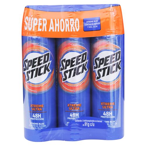 Desodorante Antitranspirante Speed Stick 24/7 Xtreme Ultra Aerosol 91 g 3 Pack