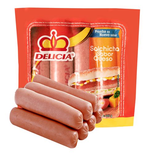 Salchicha Delicia Con Queso- 454gr