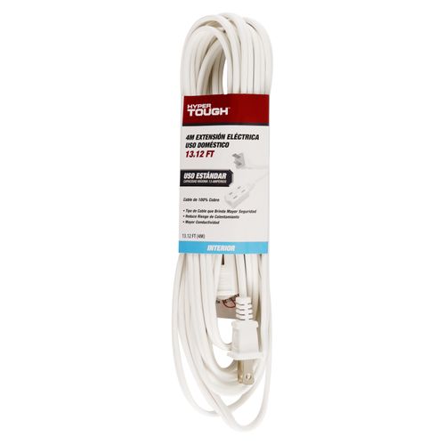 Extension Eléctrica Hyper Tough de Uso Domestico Color Blanco Largo 4mt