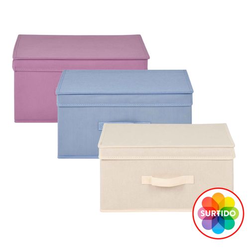 Caja Organizadora De Tela Con Tapa
