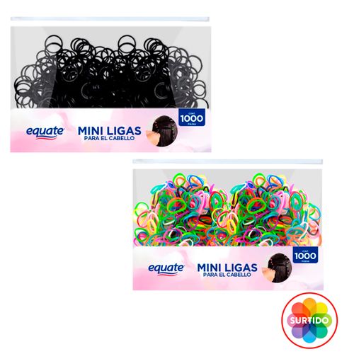 Mini Ligas Equate Para El Cabello 1000ea