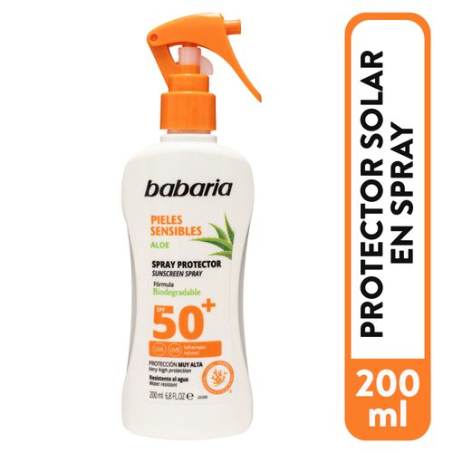 Protector solar Babaria spray pieles sensibles FPS 50 - 200 ml