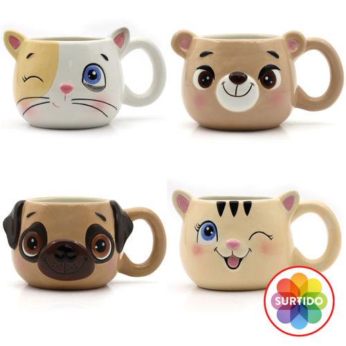Ms Taza De Ceramica Animalitos 13onz