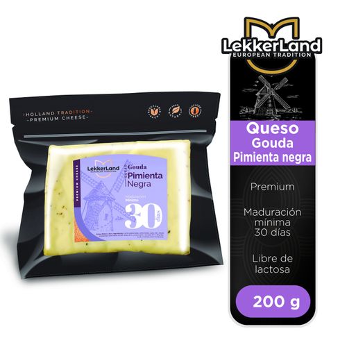 Queso Lekkerland gouda pimienta negra - 200 g