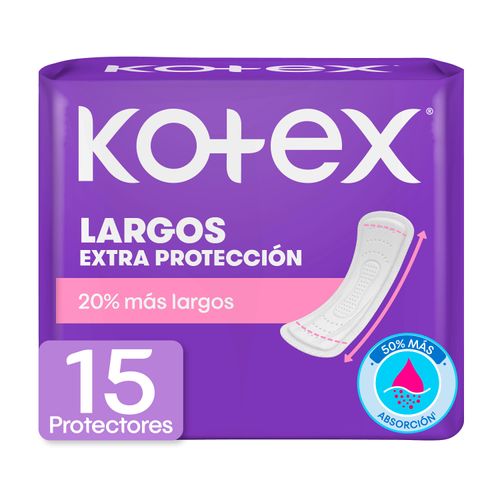 Protectores Diarios Kotex Extra Largos - 15 Uds