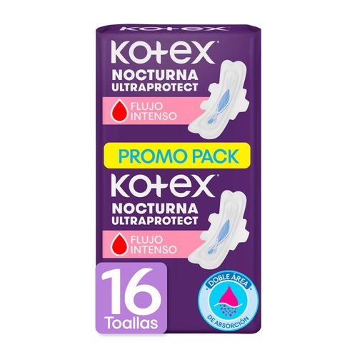 Toalla Kotex Nocturna Con Alas 16 Und