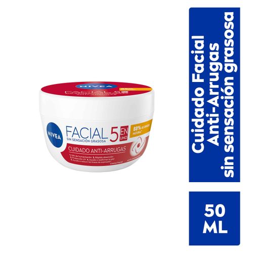 Crema Facial Nivea Hidratante Antiedad 5 En 1 Cuidado Anti-Arrugas - 50ml