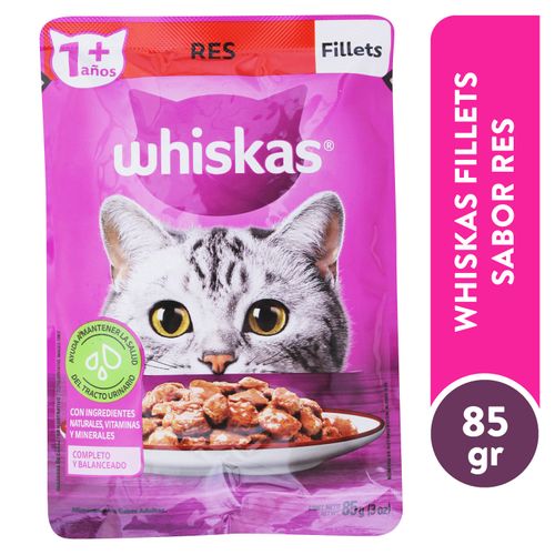 Alimento Humedo Whiskas para Mascotas Adulto Res 85Gr