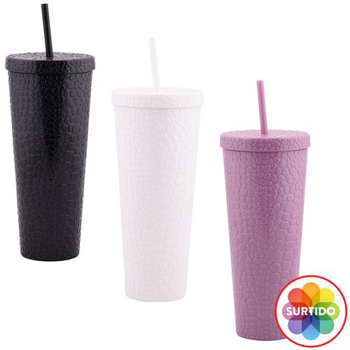 Ms Vaso Pajilla Acrilico Textura 26onz