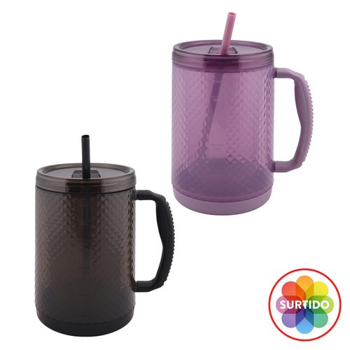 Ms Vaso Con Pajilla Texturizada 48onz