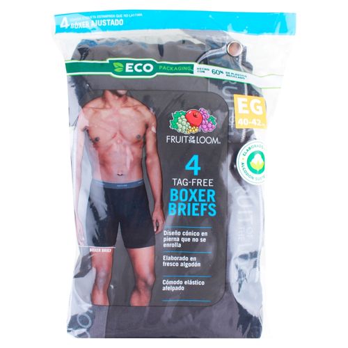 4 Pack Boxer Ajustado Largo Fruit of the Loom Talla Xl