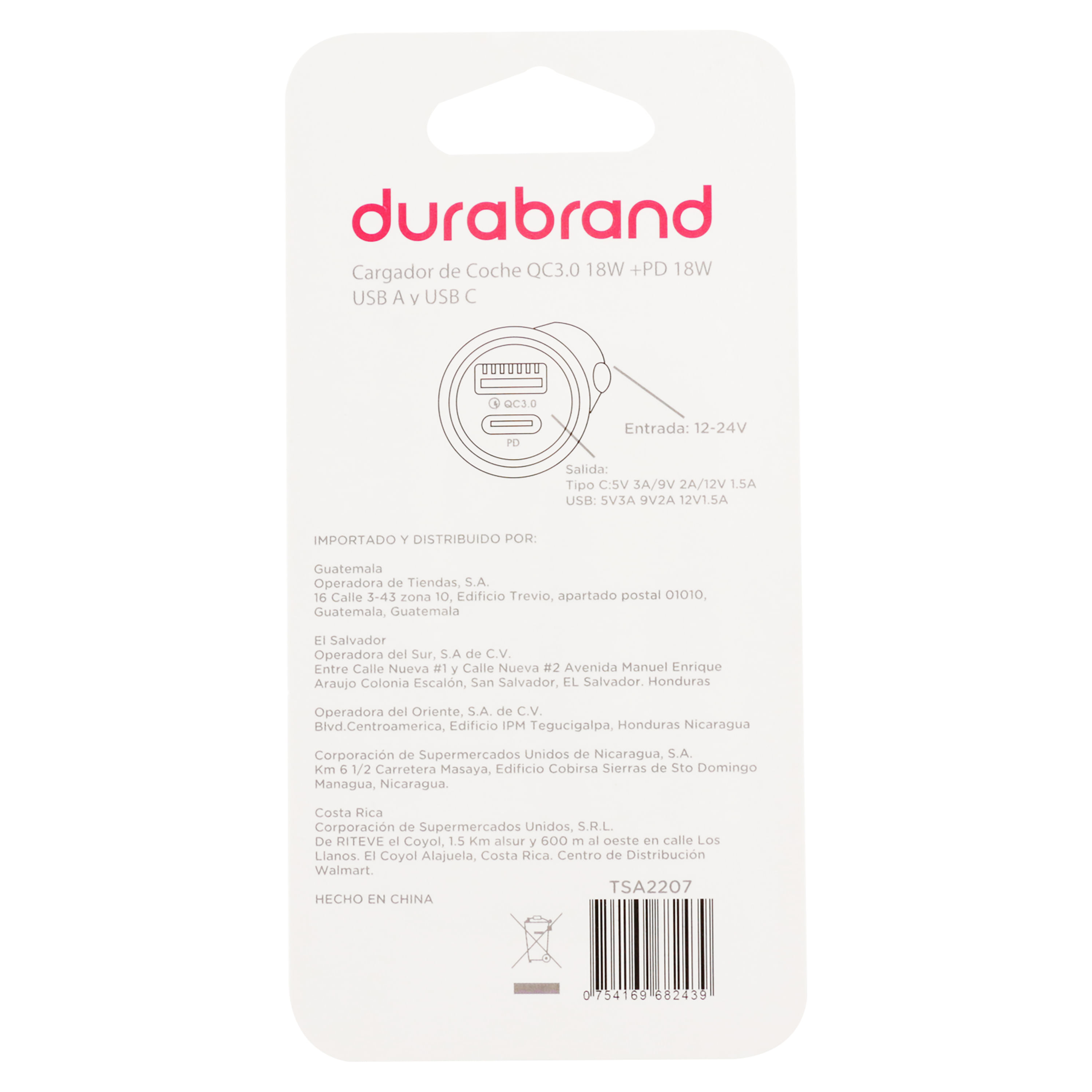 Comprar Durabrand Cargador Carro Qc 3 0 Pd 18W | Walmart Honduras