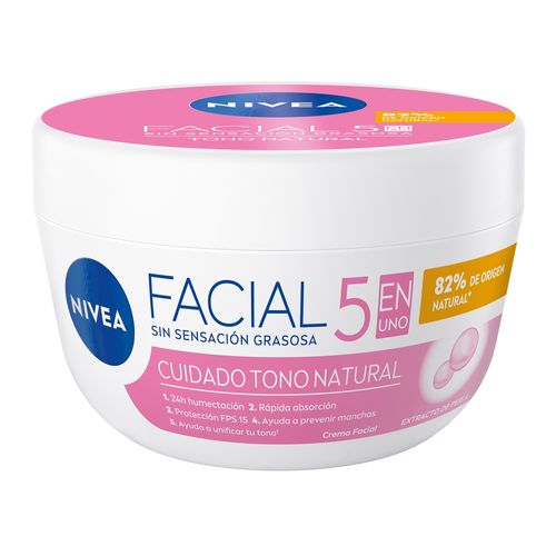 Crema Facial Nivea 5 En 1 Cuidado Tono Natural -200 ml