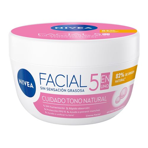 Crema Facial Nivea 5 En 1 Cuidado Tono Natural -200 ml