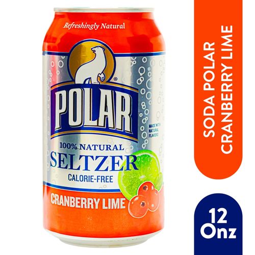 Soda Polar Cranberry Lime Seltzer 12oz