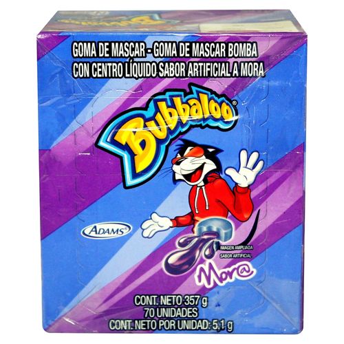 Goma De Mascar Bubbaloo Mora 70U 357Gr