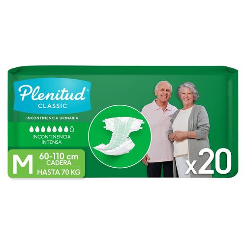 Pañales Para Adulto Marca Plenitud Classic  Renovado Talla M Incontinencia Intensa- 20Uds