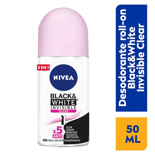 Desodorante Nivea Roll-On Antimanchas Femenino Invisible Clear - 50 ml