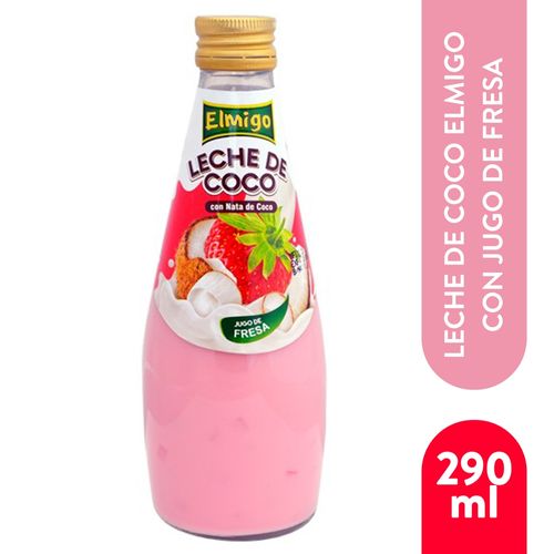 Leche De Coco Elmigo con Jugo Fresa - 290 ml