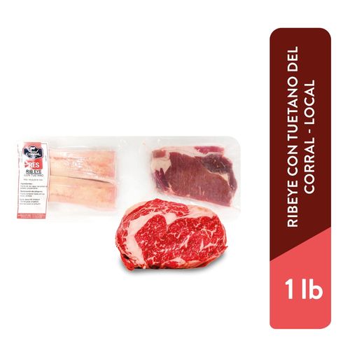 Ribeye de Res Del Corral Con Tuetano Congelado Paquete , Precio indicado por libra