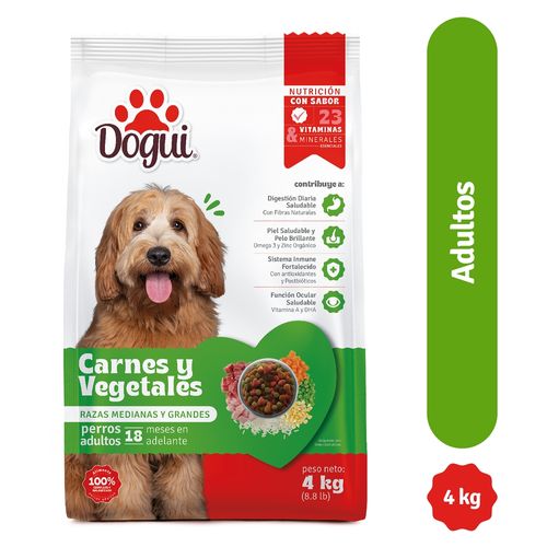 Alimento Dogui Perro Adulto Sabor Pollo, Carne Y Vegetales, 18 Meses En Adelante  -  4kg