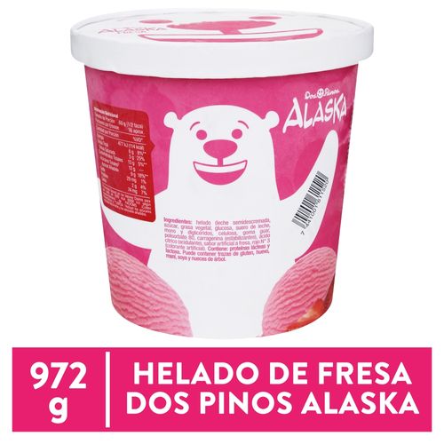 Helado Dos Pinos Alaska Fresa - 972gr