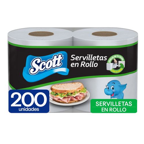 Servilletas Scott Blanca en Rollo - 200 Unidades