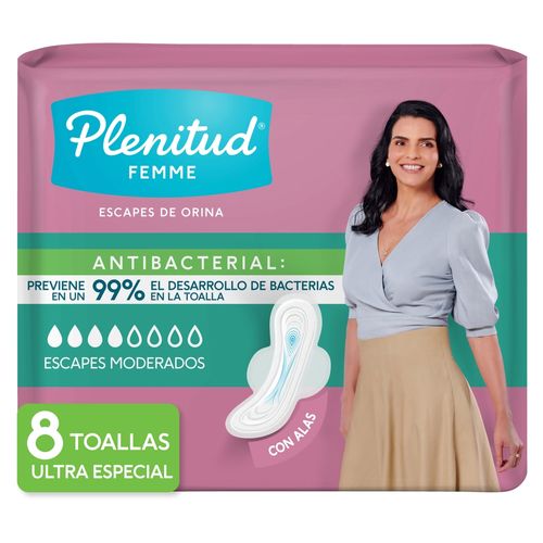 Toallas Para Incontinencia Plenitud Femme Ultra Antibacterial - 8Uds