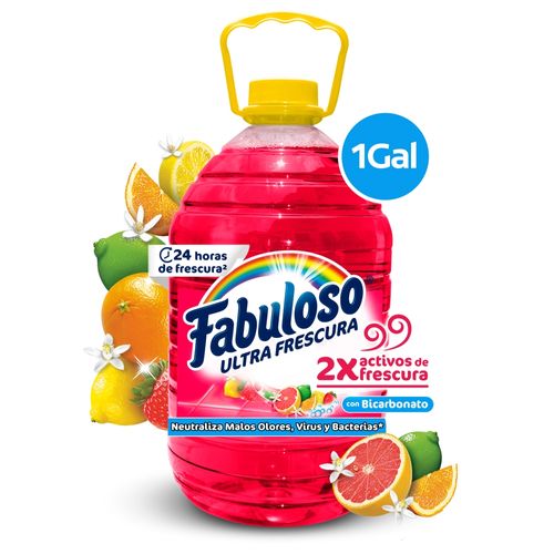 Desinfectante Fabuloso Multiusos Fabuloso Frescura Activa Antibacterial Bicarbonato y Cítricos - 1 gal