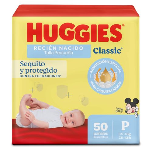 Pañales Huggies Classic Etapa 1/P - 50 Unidades