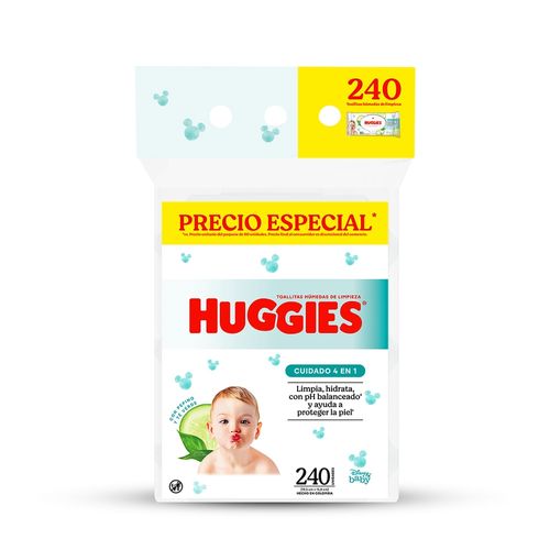 Toallas Húmedas Huggies 4en1 Hipoalergéncias, Sin Parabenos, Sin Alcohol - 240Uds